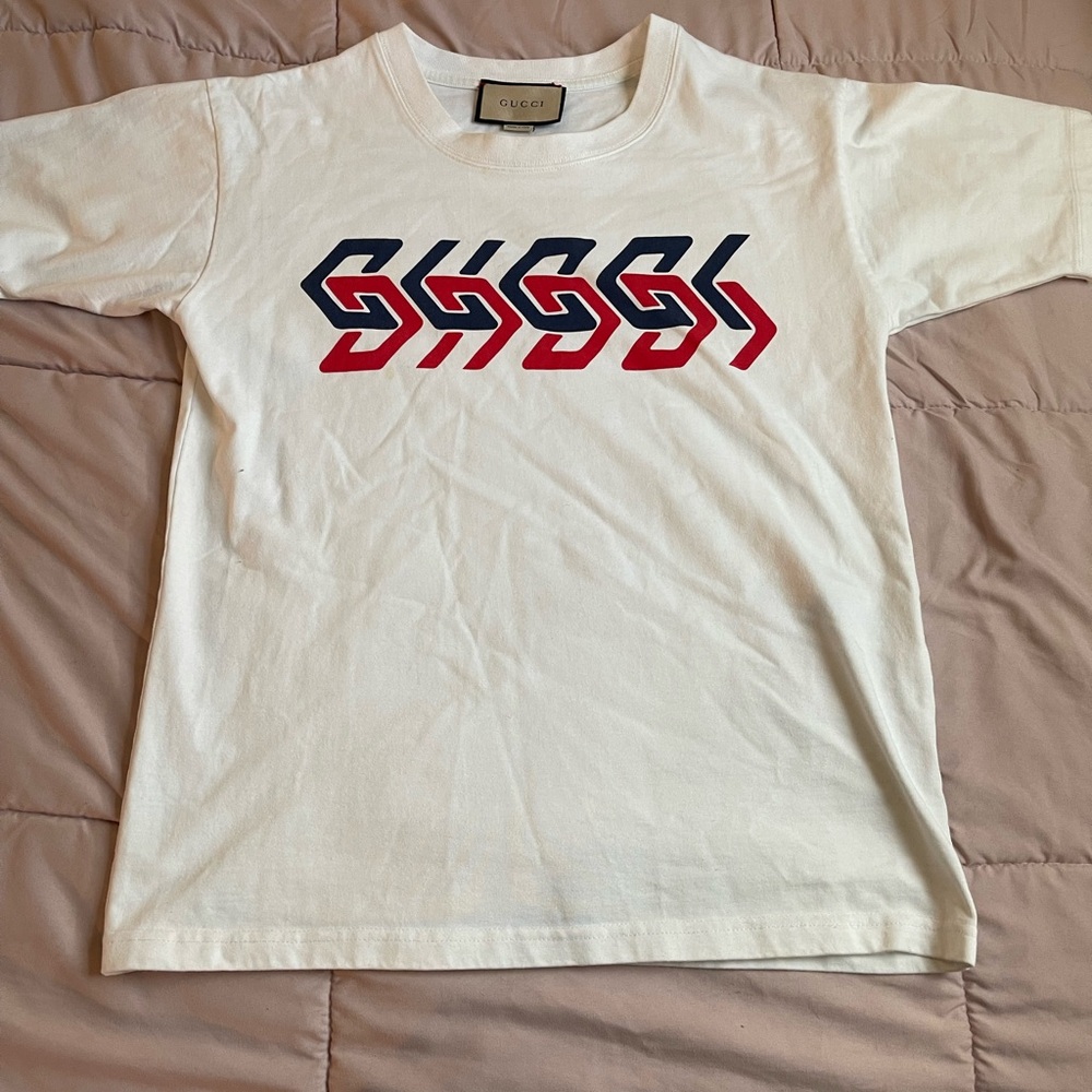 Authentic Gucci White mirror label shirt